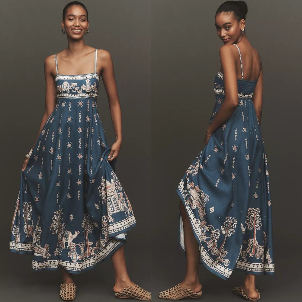 NWT Alemais Linen Acacia Sundress Blue